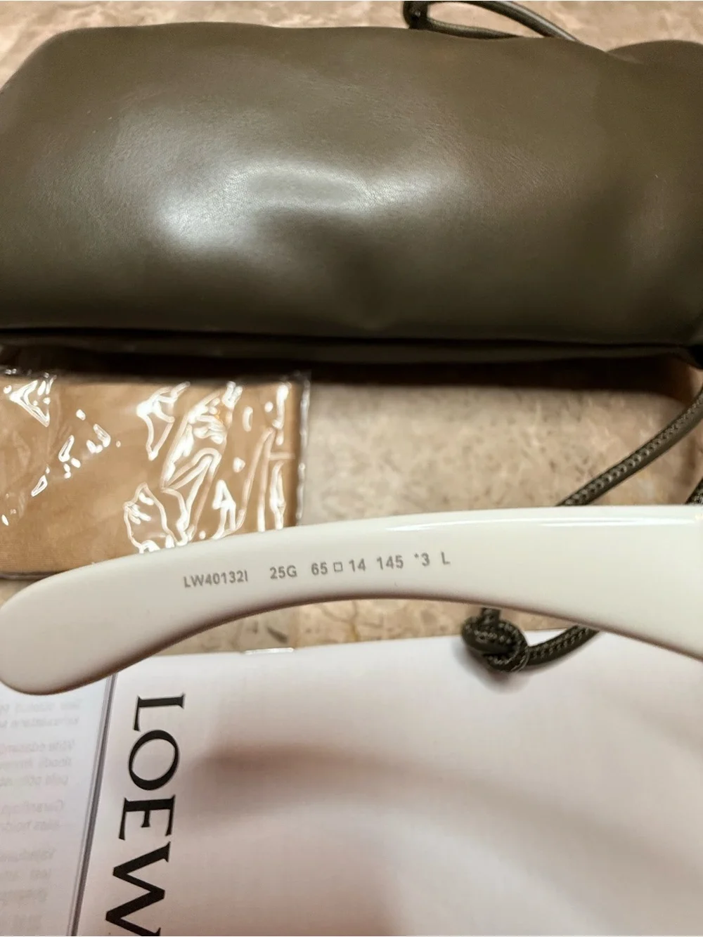 Loewe Anagram LW40132I Sunglasses White Frame Sunglasses with Gold Lenses